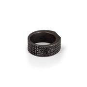 MANO|J Anello in titanio incassato con diamanti black MINANTBMUT_21